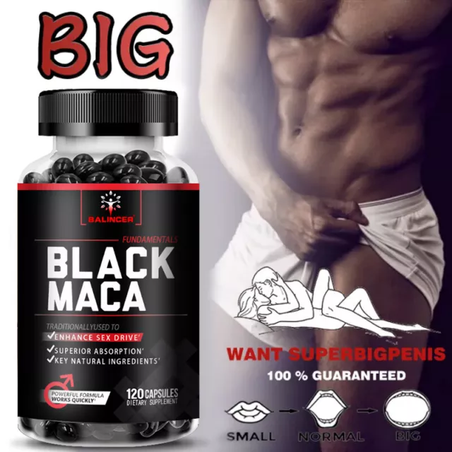 MACA Schwarz 1000mg Ultra Hochdosiert 120 Caps Testosteron & Hormon Booster