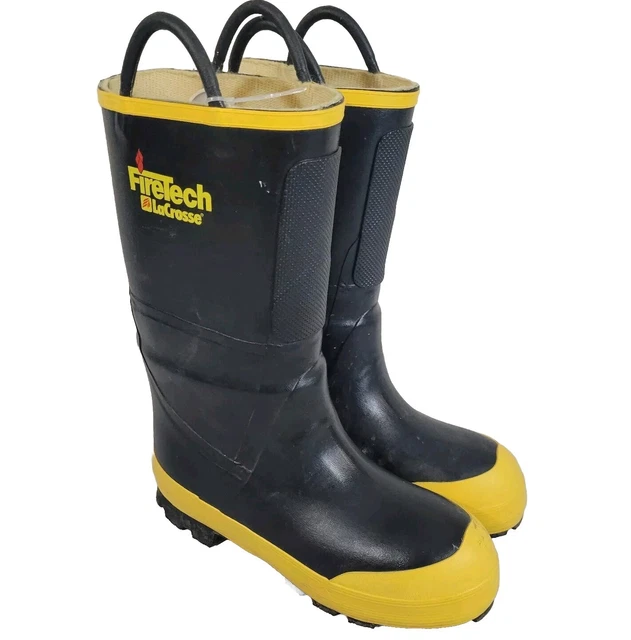 FIREFIGHTER MENS SIZE 11.5 LaCrosse Black Yellow FIRETECH Boots Steel Toe 11112 68.07 PicClick