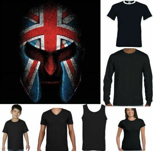 Spartan Casco T-Shirt Palestra Union Jack Bandiera Top st Georges Giorno Da Mma