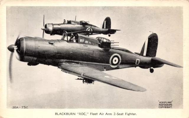 Old Military Aircraft Postcard Blackburn Roc Used Unused Good Plus V Good