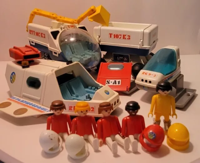 RARE Vintage PLAYMOBIL SPACE K3 Space Rover + More Space Sets + 5 People + Parts