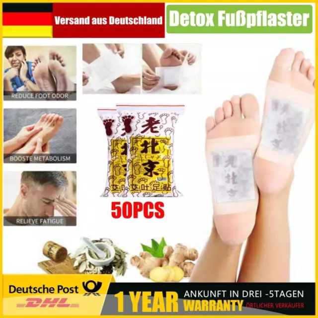 50x Fusspflaster Entgiftung Bambus Foot Pads Vitalpflaster Entschlackung Detox