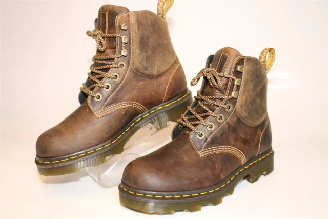 Dr. Martens Crofton Mens 9 Womens 10 Tan Leather 7-Eye Lace Up Work Ankle Boots