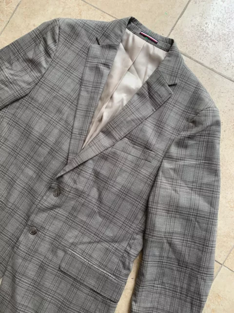 Tommy HIlfiger Sport Coat Mens Size 44L Gray Two Button Double Vent Blazer