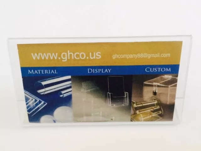 6 Pack Business Card Clear Acrylic Sign Holder Slant Back Display 4"x2"  ZM