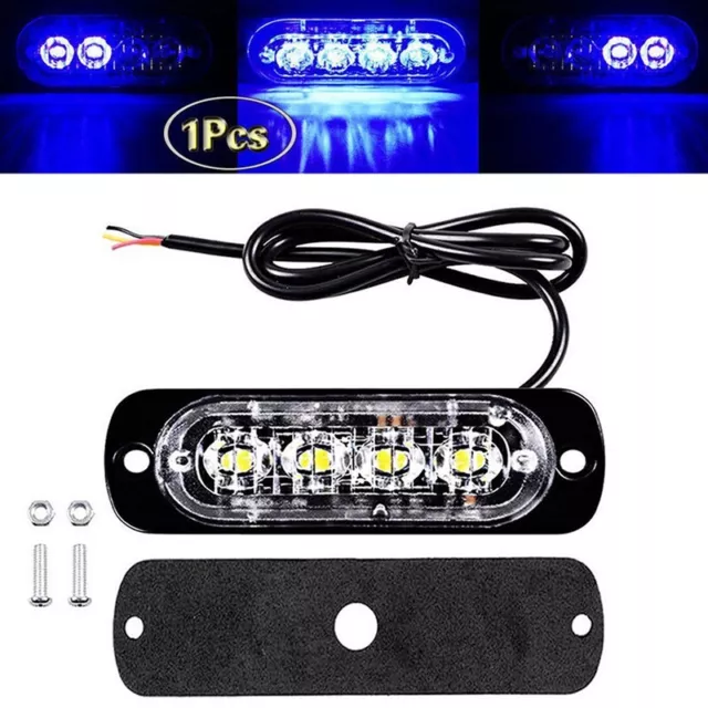 Auto Furgone Dc 12V-24V 4LED Faro Emergenza Strobo Lampade Luci Accessori