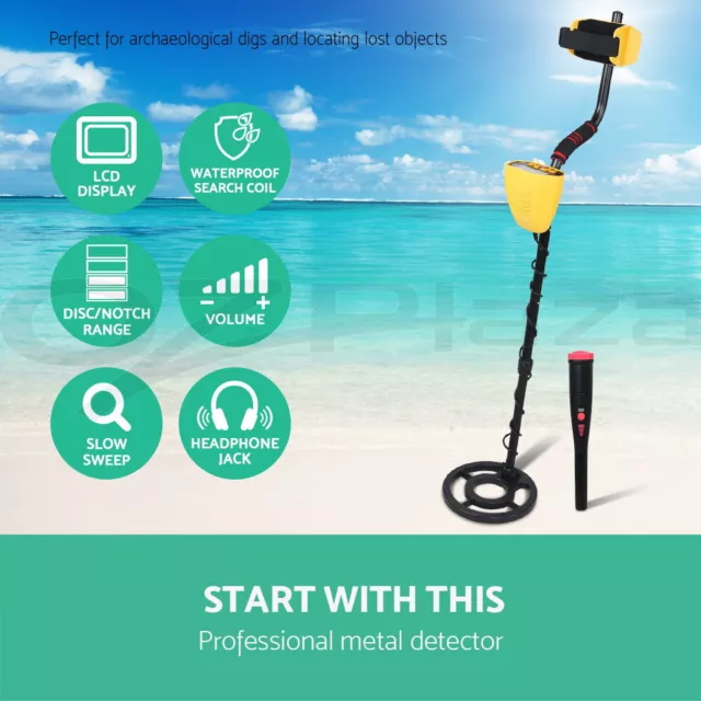 Metal Detector 180MM Deep Sensitive Waterproof Pinpointer Treasure Hunter Yellow 2