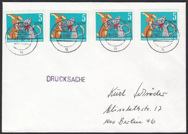 DDR Nr. 1807 MeF (aus Klbg. 1807-1812) auf Drucksache Brief ab Berlin 1988