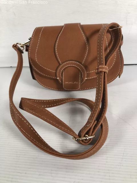 NWT Rachel Zoe Womens Brown Leather Classic Adjustable Strap Crossbody Bag Small