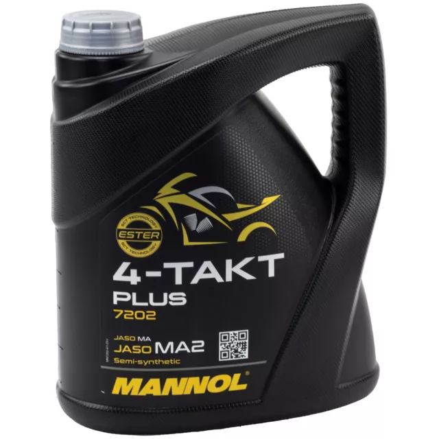 MANNOL 4-Takt Plus API SL SAE 10W-40 parcialmente sintético 4 litros moto aceite scooter