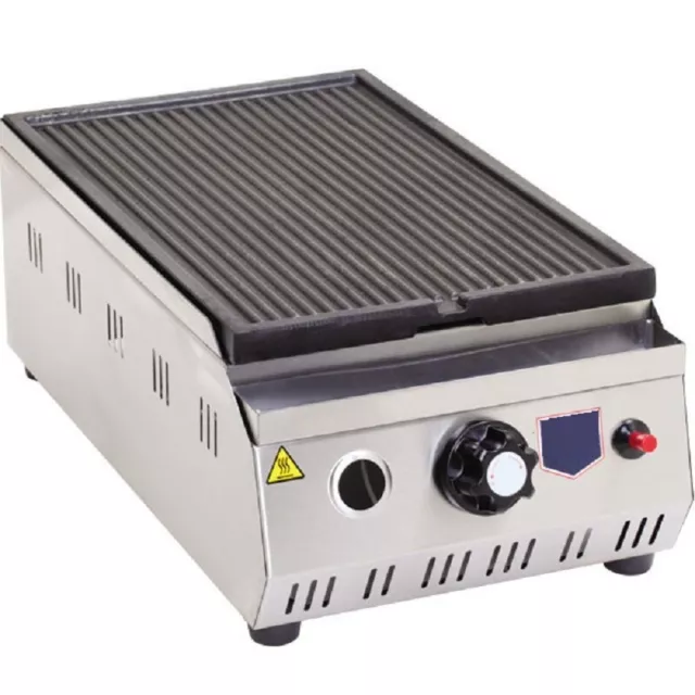 12'' 30 cm Commercial Countertop Gas Manual Griddle CAST IRON Grill Hot Plate