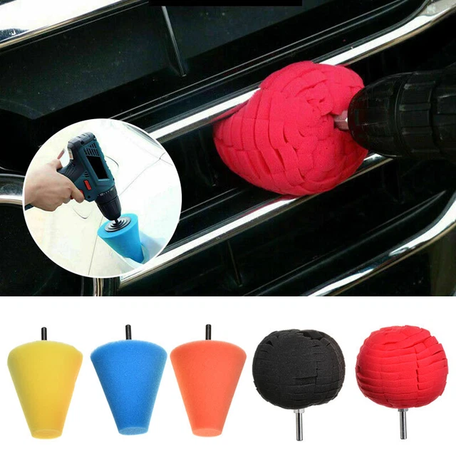 Burnishing Foam Sponge Polishing Cone Ball Buffing Pad Car Wheel Hub Cleaner Set