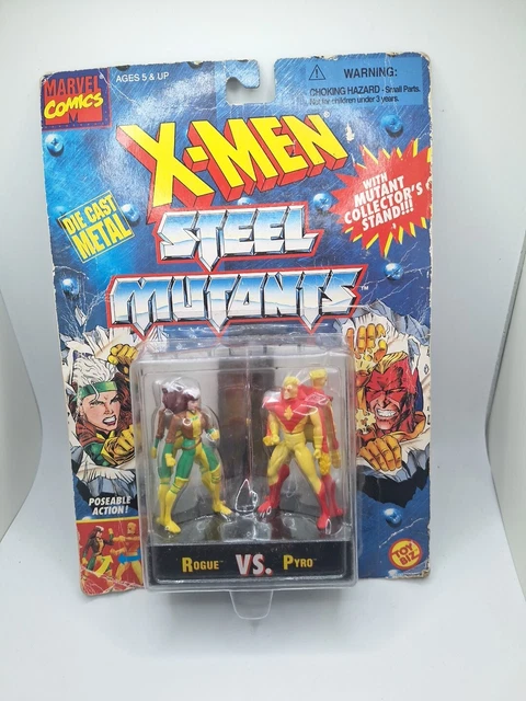 1994 Toy Biz Marvel XMEN Steel Mutants Rogue vs Pyro Action Figures