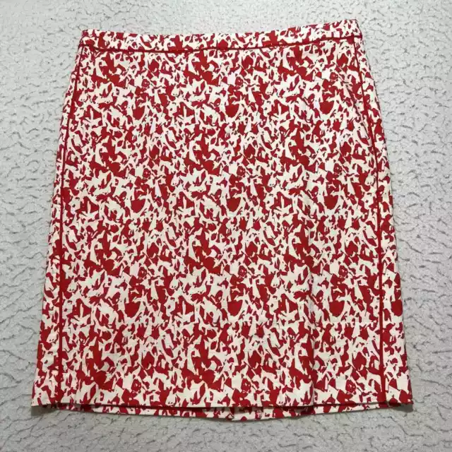 Halogen Nordstrom Women's 14 Pencil Skirt Lined Red Abstract Pattern Career
