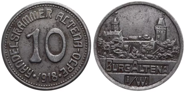 Deutschland - Stadt Handelskammer Altena-Olpe 10 Pfennig 1918 Notgeld Kriegsgeld