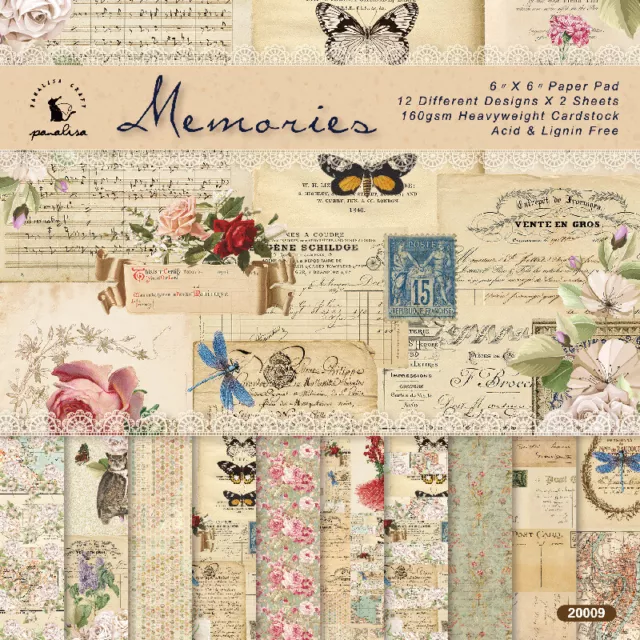 6'' Vintage Flower Paper Pad Scrapbooking Photo Album Card Journal DIY Craft