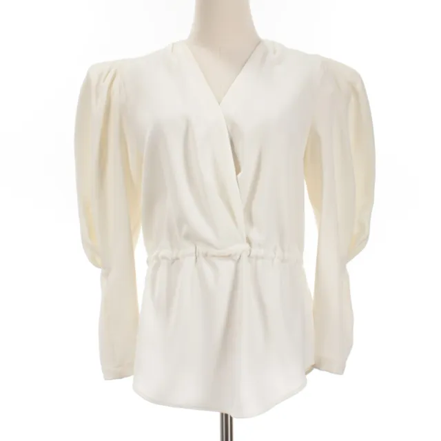 Iro NWD Jafir V-Neck Blouse 3/4 Sleeves Size 40 US 8 in Solid Ecru (Ivory)