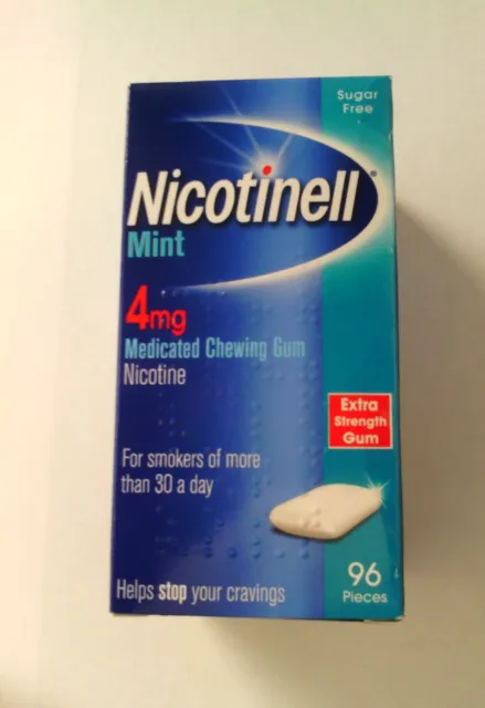 NICOTINELL 4mg Mint Chewing Gum X 96 Pieces - (Boxes damaged)