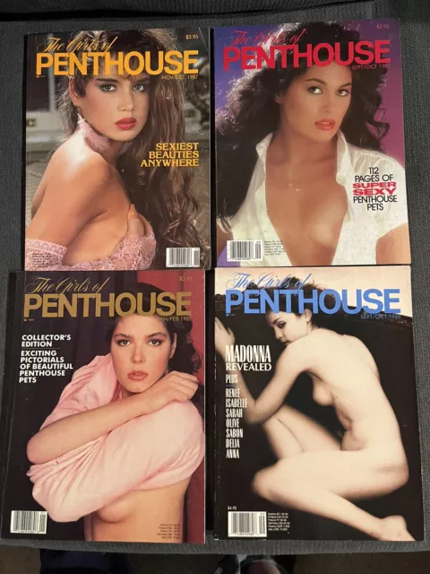 4 Rare,The Girls Of Penthouse Magazines, 1987 & 1988, Vintage Hardcover Issues