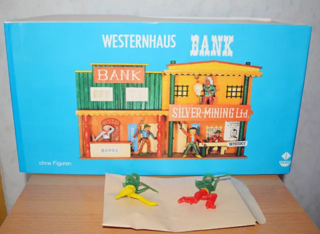 VERO Western Fort Western Haus Bank DDR Indianer Cowboys Holz Spielzeug mit Ovp