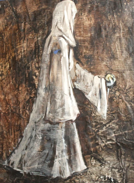 Conception de costumes de peinture à la gouache de portrait expressionniste...