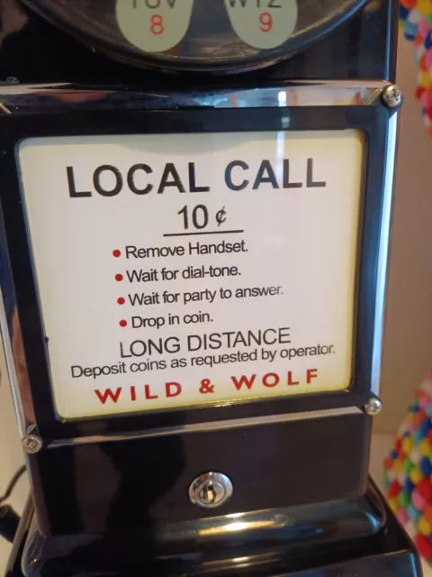 Wild And Wolf 1957 Diner Telephone Phone American 1950s Retro - Working 3