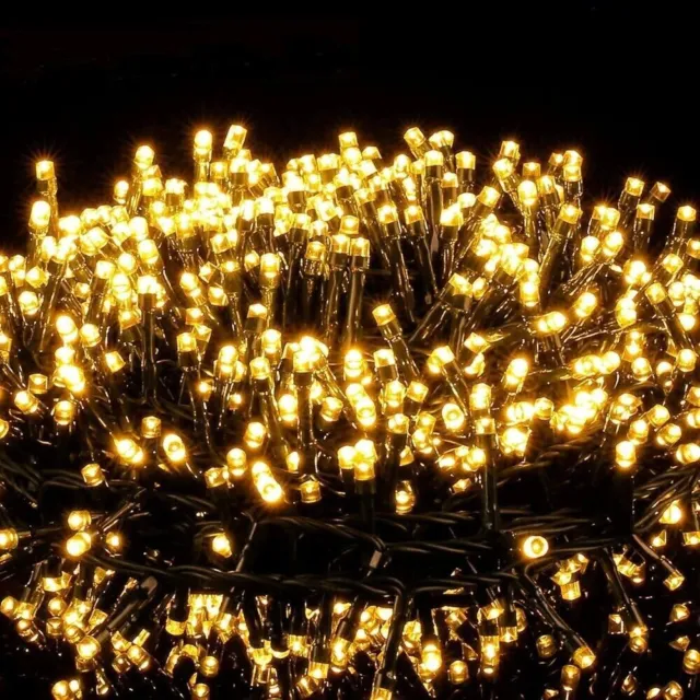 50m 2000 Led Warm White Fairy String Lights indoor & outdoor use UK 3 Pin Plug