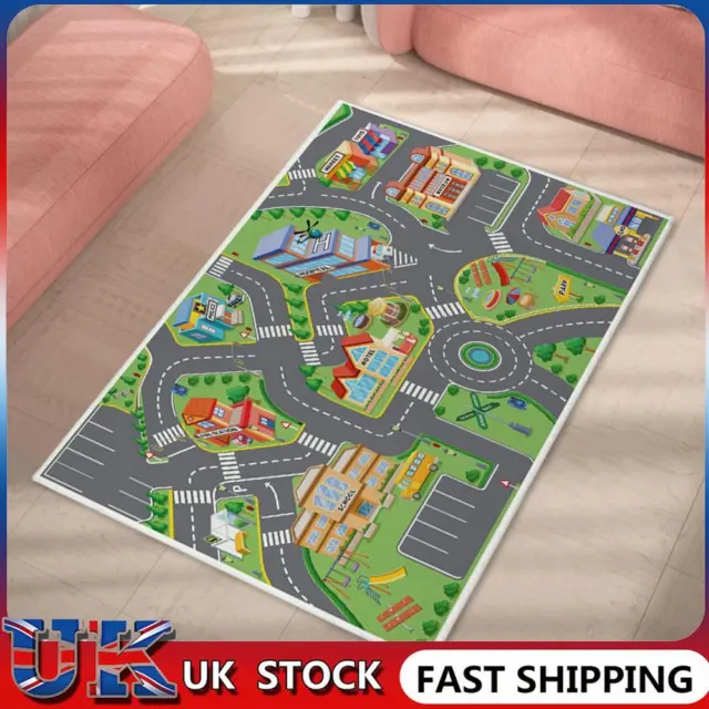 ❀ Kids Cartoon Carpet Rectangular Crawling Rug for Playroom Bedroom (50*80cm A)