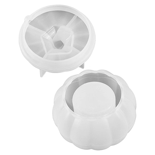Pumpkin Resin Molds Halloween Silicone Jar Mold with Lid DIY Pumpkin Hut Storage