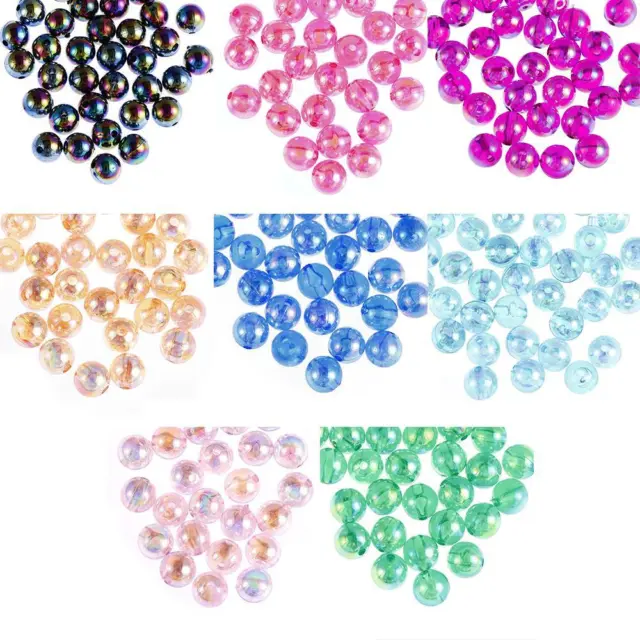AB Color Acrylic Bead Loose Spacer Beads  Jewelry Making With Hole For 50pcs