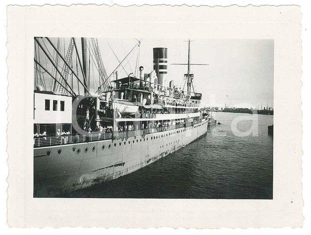1935 GERMANY SS Adolph Woermann in navigazione *Foto vintage 10x8 cm