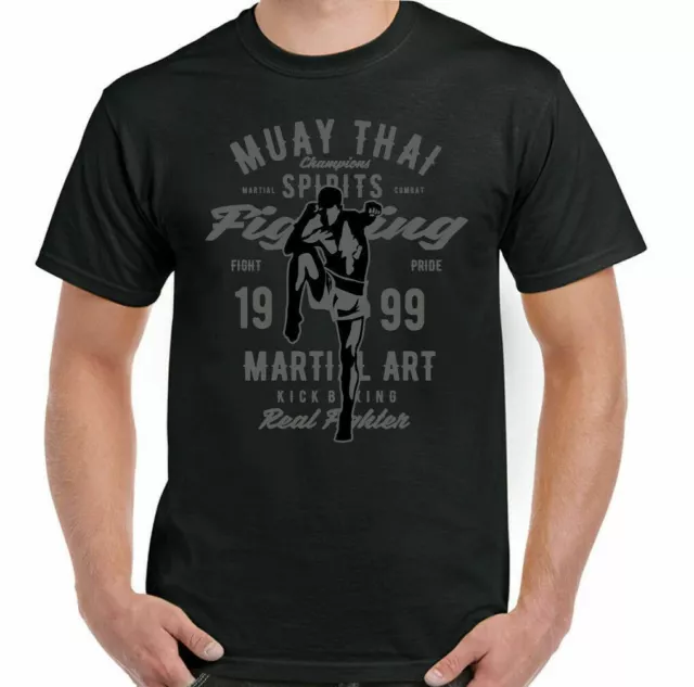 Muay Thai Fighting Mens Martial Arts T-Shirt Boxing Training Top MMA Kick Mixed