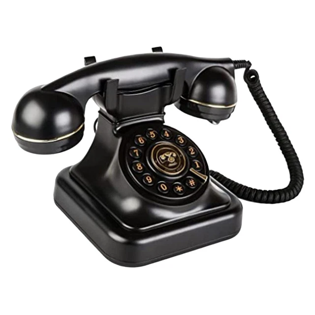 Duokon Téléphone ancien rétro vintage cordonné à cadran rotatif pour maison accessoires - Téléphonie