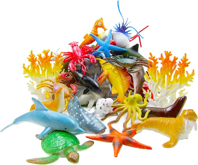 Ocean Sea Animal, Assorted Mini Sea Creatures Toys Set, Realistic Underwater Sea