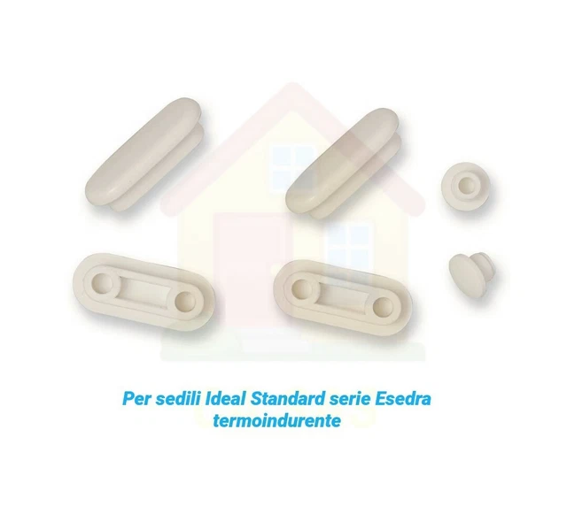 Paracolpi Per Water Ideal Standard Tipo Esedra | Kit 6 Pezzi | Coprivaso Sedile WC | Bianco - Foto 4