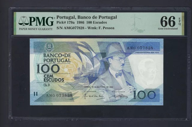 Portugal 100 Escudos 16-10-1986 P179a Uncirculated Grade 66