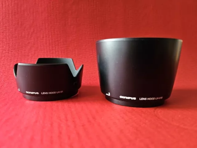 2x Olympus Lens Hood LH-61B & LH-61 Streulichtblende  Gegenlichtblende sw