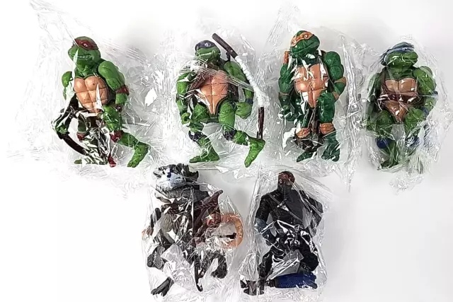 Ninja Turtles Teenage Mutant Birthday Cake Topper Set of 6 4.5" Poseable