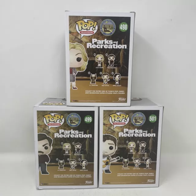 FUNKO POP! LOT Parks And Recreation Leslie Knope 497 Ron 499 Andy Dwyer ...