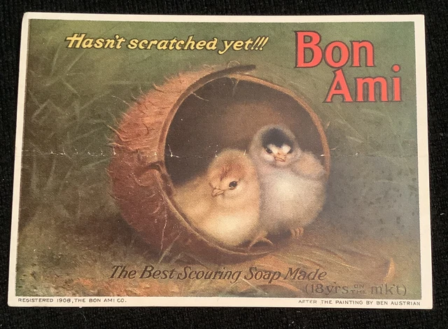 Bon Ami Trade Card Scouring Soap Chicks In Coconut Shell  ￼Ben Austrian Painting
