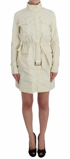 Trench Coat Beige Femme Doublé Imprimé Africain Ankara - Taille UK 10-12 (S-M), Neuf Sans étiquette