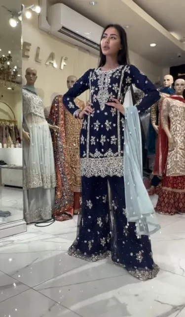 Prêt Fabriqué Femme Sharara Plazzo Kurti Plazzo Indien Salwar Kameez Suit