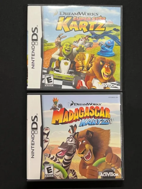 DreamWorks Super Star Kartz & Madagascar Kartz Nintendo DS Complete Cib Lot of 2