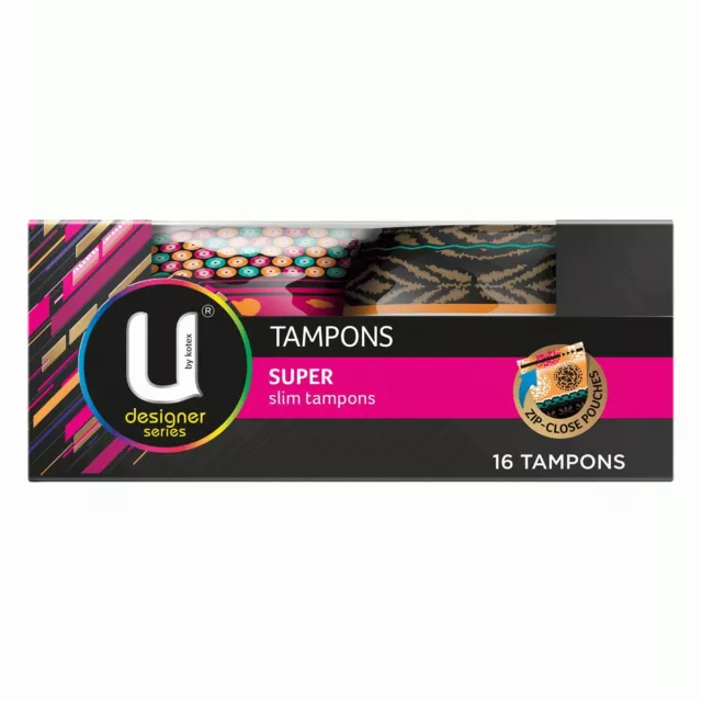 Kotex U Tamp Design Super 16 Ubk Fem Tampons Sup By Tampon Designer Series - Pac