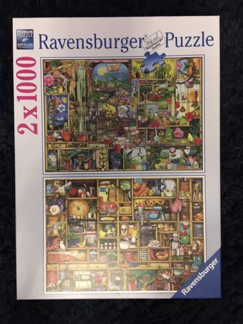 RAVENSBURGER 2 x 1000 PIECE JIGSAW PUZZLES 2 IN 1 COLIN THOMPSON