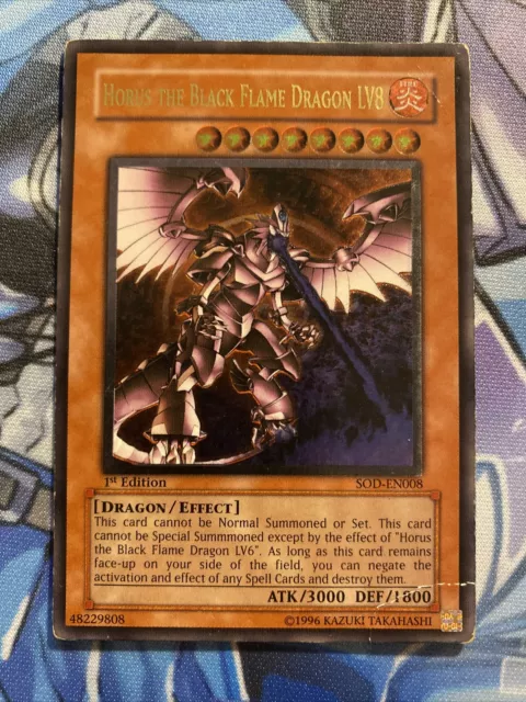 Yugioh! HP Horus the Black Flame Dragon LV8 - SOD-EN008 - Ultimate Rare -  1st Ed