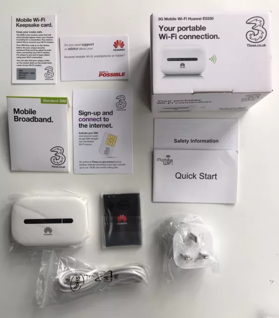 Brand new Three Huawei E5330Bs 3G Wireless Router Mobile WiFi with SIM