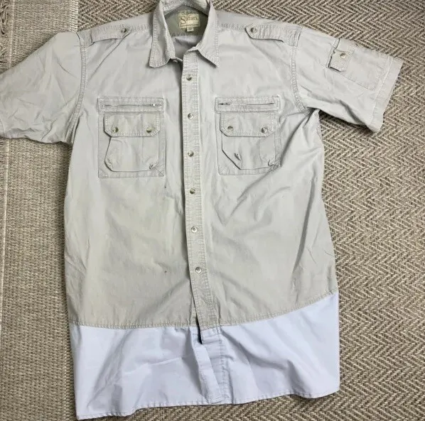Cabelas Fishing Shirt Adult 2XL / XXL Trout Vented Short Sleeve Button Up  Mens