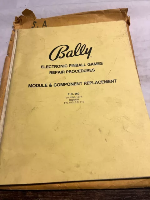 Bally Pinball Electronic repair Procedures 1978 FO-560-1 e manual