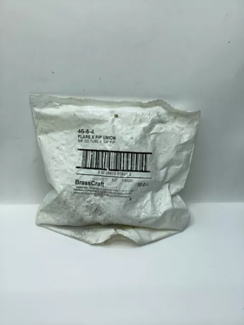(BAG OF 10) Brasscraft 46-6-4  FLARE X FIP UNION 3/8"OD TUBE X 1/4" FIP